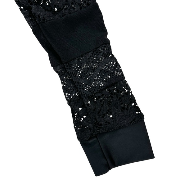 NWOT Cynthia Rowley Black Lace Trimmed One Piece Wetsuit Surf Suit Swimsuit - Picture 6 of 9